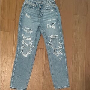 American Eagle High Rise 90’s Boyfriend jeans with distressing Light Wash